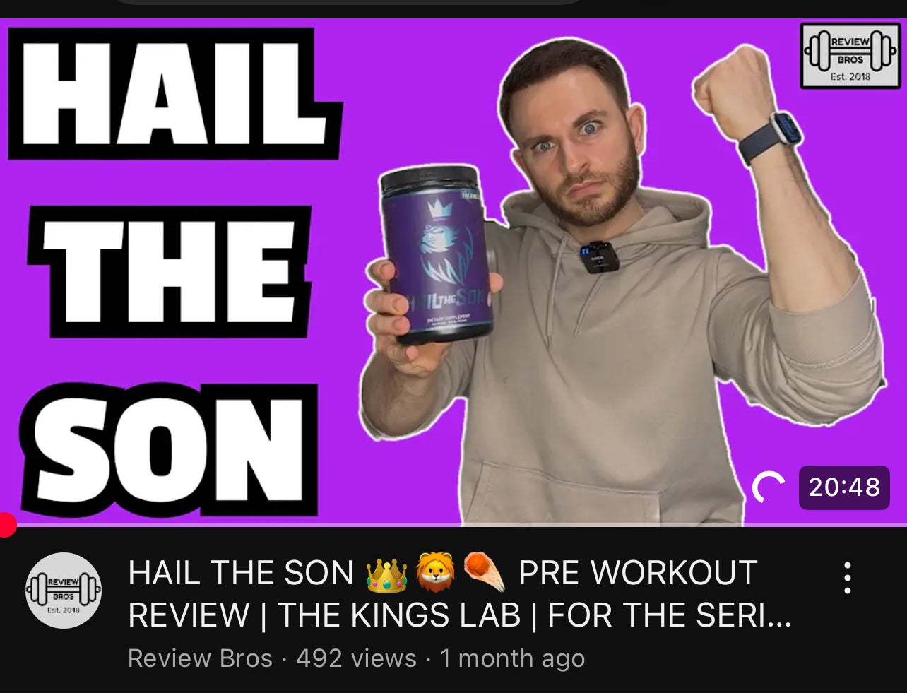 the King’s lab Hail the Son – Pre-Workout Powder for Energy, Focus, Pumps & Endurance (25 Servings)