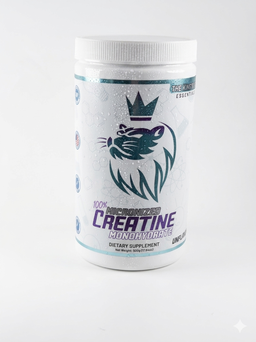the King’s lab Creatine Monohydrate – 100% Micronized, 500g (100 Servings)