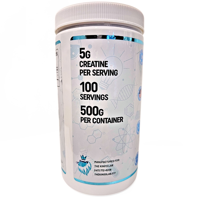 the King’s lab Creatine Monohydrate – 100% Micronized, 500g (100 Servings)