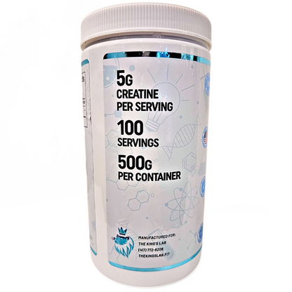 the King’s lab Creatine Monohydrate – 100% Micronized, 500g (100 Servings)